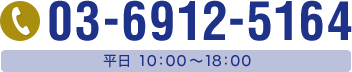 03-6912-5164 平日 10：00～18：00